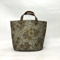 Botanical Trellis Oval Bottom Knitting Craft Tote Bag