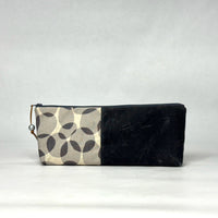 Gather Circles Grey L Short Wide Small Zipper Pouch Gadget Case Cosmetics Bag