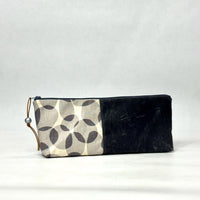 Gather Circles Grey L Short Wide Small Zipper Pouch Gadget Case Cosmetics Bag