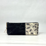 Gather Circles Grey R Short Wide Small Zipper Pouch Gadget Case Cosmetics Bag
