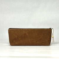 Gather Flowers Brown Short Wide Small Zipper Pouch Gadget Case Cosmetics Bag