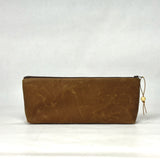 Gather Flowers Brown Short Wide Small Zipper Pouch Gadget Case Cosmetics Bag