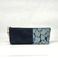 Gather Circles Blue R Short Wide Small Zipper Pouch Gadget Case Cosmetics Bag