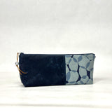 Gather Circles Blue R Short Wide Small Zipper Pouch Gadget Case Cosmetics Bag