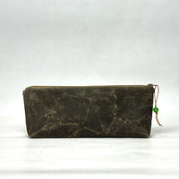 Gather Flowers Olive Short Wide Small Zipper Pouch Gadget Case Cosmetics Bag