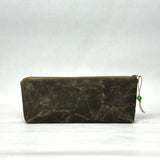 Gather Flowers Olive Short Wide Small Zipper Pouch Gadget Case Cosmetics Bag