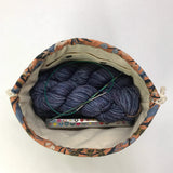 Lea Navy Large Drawstring Knitting Project Craft Bag