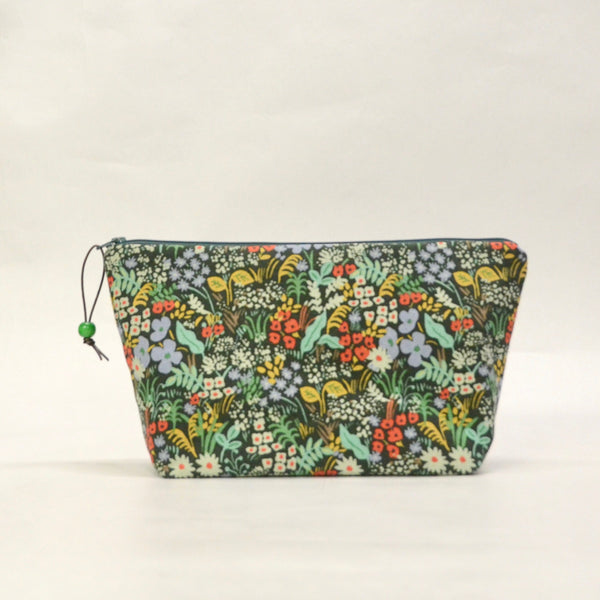 Meadow Green Small Zipper Pouch Gadget Case Cosmetics Project Bag