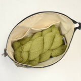 Nordic Christmas XL Zipper Knitting Project Craft Wedge Bag with Detachable Leather Wrist Strapor