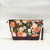 Juliet Burgundy XL Zipper Knitting Project Craft Wedge Bag with Detachable Leather Wrist Strap