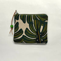 Monstera Padded Zipper Pouch / Coin Purse / Gadget / Cosmetic Bag