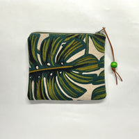 Monstera Padded Zipper Pouch / Coin Purse / Gadget / Cosmetic Bag