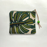 Monstera Padded Zipper Pouch / Coin Purse / Gadget / Cosmetic Bag