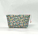 Rosa Blue Metallic Small Zipper Pouch Gadget Case Cosmetics Project Bag