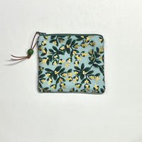 Mistletoe Mint Metallic Padded Zipper Pouch / Coin Purse / Gadget / Cosmetic Bag