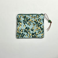 Mistletoe Mint Metallic Padded Zipper Pouch / Coin Purse / Gadget / Cosmetic Bag
