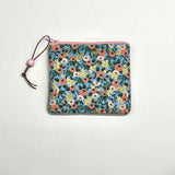Rosa Blue Metallic Padded Zipper Pouch / Coin Purse / Gadget / Cosmetic Bag