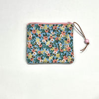 Rosa Blue Metallic Padded Zipper Pouch / Coin Purse / Gadget / Cosmetic Bag