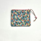 Rosa Blue Metallic Padded Zipper Pouch / Coin Purse / Gadget / Cosmetic Bag