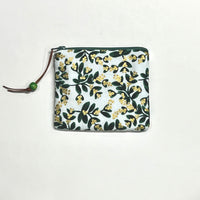 Mistletoe White Metallic Padded Zipper Pouch / Coin Purse / Gadget / Cosmetic Bag