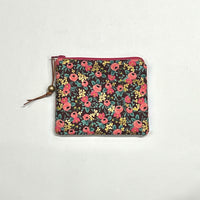 Rosa Burgundy Metallic Padded Zipper Pouch / Coin Purse / Gadget / Cosmetic Bag