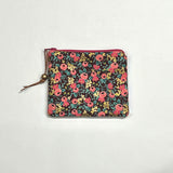 Rosa Burgundy Metallic Padded Zipper Pouch / Coin Purse / Gadget / Cosmetic Bag