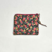 Rosa Burgundy Metallic Padded Zipper Pouch / Coin Purse / Gadget / Cosmetic Bag