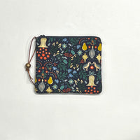 Partridge Navy Metallic Padded Zipper Pouch / Coin Purse / Gadget / Cosmetic Bag