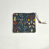 Partridge Navy Metallic Padded Zipper Pouch / Coin Purse / Gadget / Cosmetic Bag