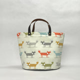 Foxy Fox Oval Bottom Knitting Craft Tote Bag