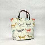 Foxy Fox Oval Bottom Knitting Craft Tote Bag