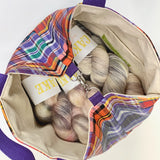 Purple Plaid Nantucket Patchwork Knitting Craft Tote Bag