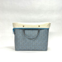 Acoustic Blue Large VINYL Zipper Knitting Craft Tote Bag