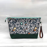 Dear Knitting XL Zipper Knitting Project Craft Wedge Bag with Detachable Leather Wrist Strap