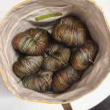 Gone Fishing Oval Bottom Knitting Craft Tote Bag