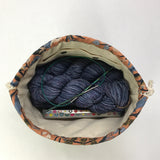 Poppy Fields Natural Large Drawstring Knitting Project Craft Bag