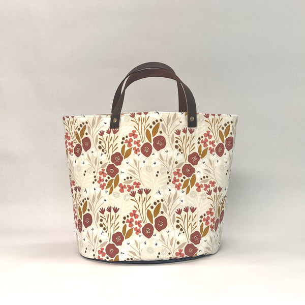 Fiona Pink Oval Bottom Knitting Craft Tote Bag