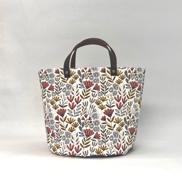 Jillian Pink Oval Bottom Knitting Craft Tote Bag