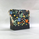 Rifle Paper Co. Strawberry Fields Black Large Drawstring Knitting Project Craft Bag