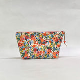 Garden Party Ivory Cotton Small Zipper Pouch Gadget Case Cosmetics Project Bag