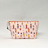 Mademoiselle Pink Small Zipper Pouch Gadget Case Cosmetics Project Bag