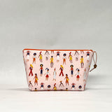 Mademoiselle Pink Small Zipper Pouch Gadget Case Cosmetics Project Bag