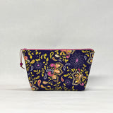 Filigree Blue Small Zipper Pouch Gadget Case Cosmetics Project Bag