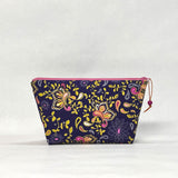 Filigree Blue Small Zipper Pouch Gadget Case Cosmetics Project Bag