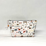 City Guide White Small Zipper Pouch Gadget Case Cosmetics Project Bag