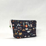 City Guide Black Small Zipper Pouch Gadget Case Cosmetics Project Bag