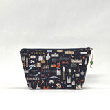 City Guide Black Small Zipper Pouch Gadget Case Cosmetics Project Bag