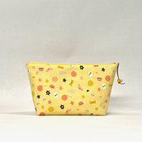 Meow Cat Things Yellow Small Zipper Pouch Gadget Case Cosmetics Project Bag