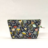 Posie Pocket Navy Small Zipper Pouch Gadget Case Cosmetics Project Bag