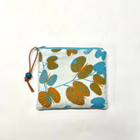 Mod Moths Blue Padded Zipper Pouch / Coin Purse / Gadget / Cosmetic Bag